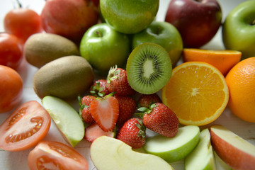Fototapeta na wymiar All fruits have a lot Vitamins and fiber. Lots of benefit for body. And good for who need to diet also