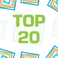 Top Twenty Colorful Squares Border Background 