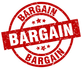 bargain round red grunge stamp