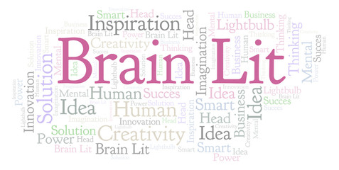 Obraz premium Brain Lit word cloud.