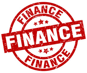 finance round red grunge stamp