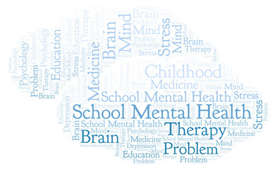 Fototapeta na wymiar School Mental Health word cloud.