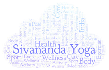 Sivananda Yoga word cloud.