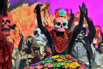 Fototapeta premium Dia de los Muertos carnival. Day of The Dead parade