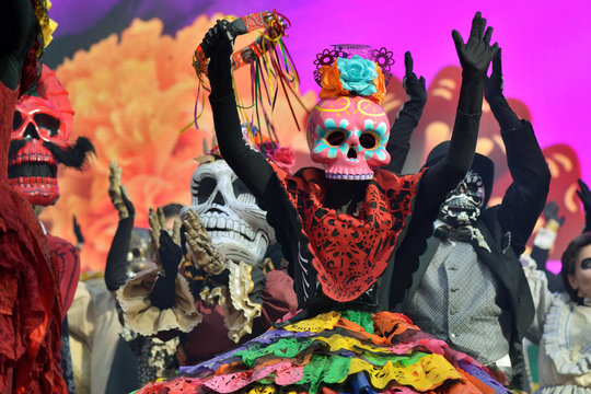 Dia de los Muertos carnival. Day of The Dead parade