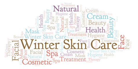 Winter Skin Care word cloud.