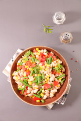 vegetable salad with bean,tomato and corn