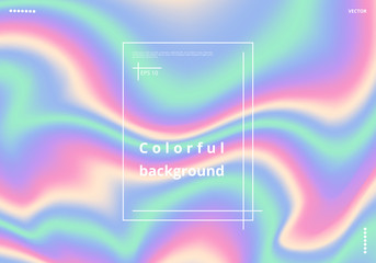 Multicolor holographic background with neon effect. Vector illustration with place for text