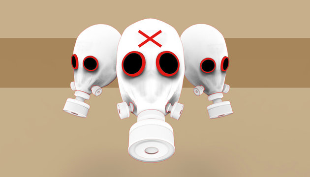 Gas-resistant mask Group Drawing Art And Background / Illustration Art Concept 