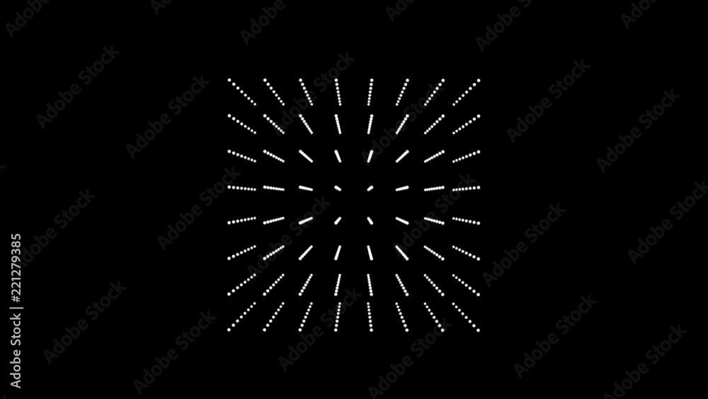 Poster 4k technology cube box spinning/ abstract minimal animation of cube with dots particles spinning