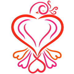 Bird in the shape of heart, beauty and love