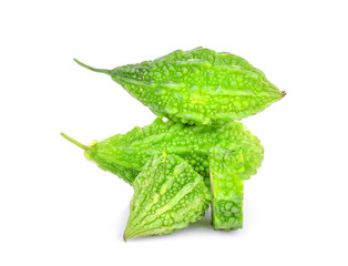 Bitter gourd on white background