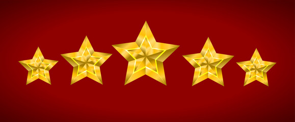 Star Vector realistic metallic golden isolated yellow 3D