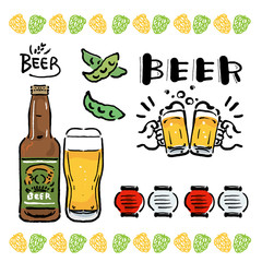 ビール フレーム 乾杯 イラスト セット Wall Mural Matsu ビール フレーム 乾杯 イラスト セット Wall Mural Matsu