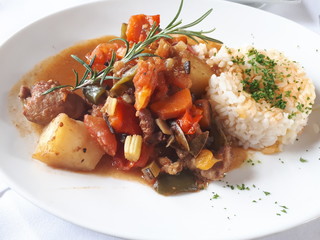 Greek Lamb Stew Dish isolated