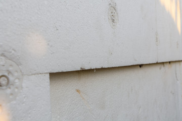 Insulation of the house with styrofoam. Energy saving concept. Closeup
