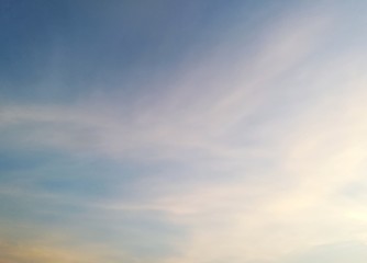 Blue sky and white clouds in morning sky, beautiful nature background.
