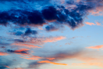 beautiful colorful sky and cloud in twilight time background