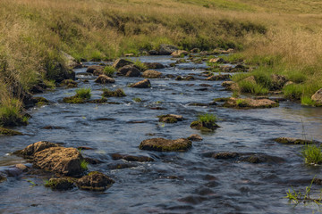 Rolava river in summer hot sunny day