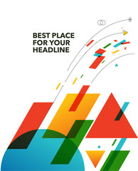 Abstract colourful geometry background made from basic shapes.