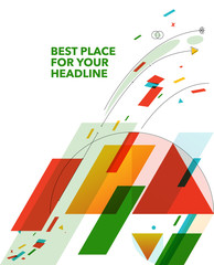 Abstract colourful geometric vector background made from basic shapes.
