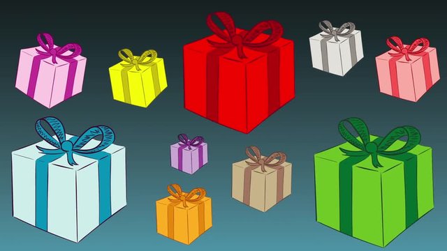 Heap of gifts and dark gradient