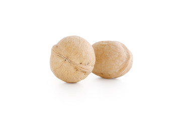 beautiful walnuts isolated on white background