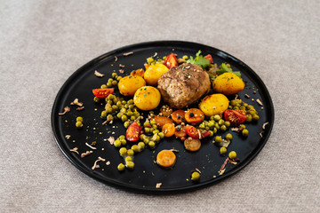 paupiette of veal rolls with Vegetable Planter