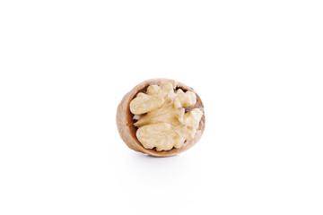 beautiful walnuts isolated on white background