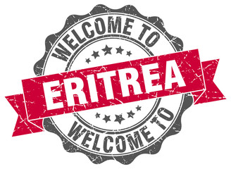Obraz premium Eritrea round ribbon seal