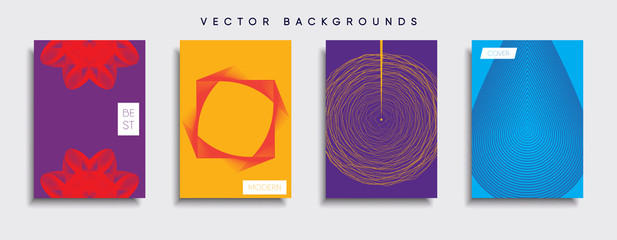 Vector cover designs. Future Poster template. Smartphone modern background set.