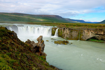 the Icelandic waterfall called "Godafoss"