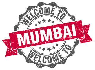 Fototapeta premium Mumbai round ribbon seal