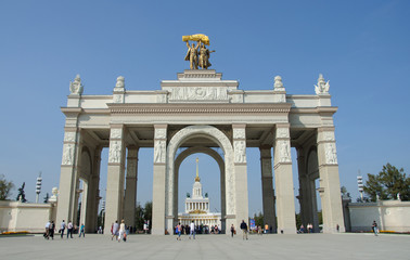 The main entrance to VDNKh in Moscow