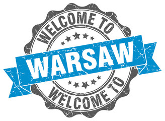 Obraz premium Warsaw round ribbon seal