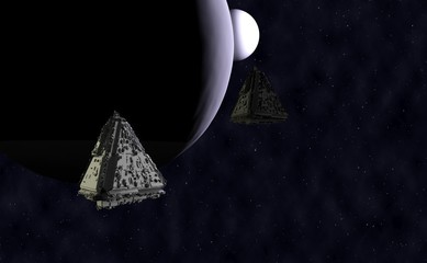 spaceship 3d render.