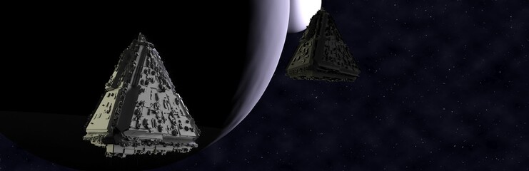 spaceship 3d render.