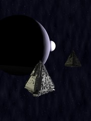 spaceship 3d render.