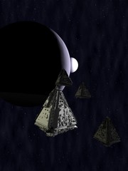 spaceship 3d render.