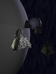 spaceship 3d render.