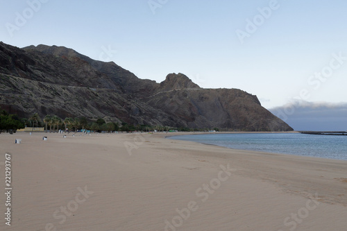 A Landscape Of The Yellow Sand And Mountains Playa De Las A Landscape Of The Yellow Sand And Mountains Playa De Las Teresitas Next To San Andres Santa Cruz Cities In Tenerife Canary Islands