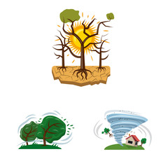 Vector design of natural and disaster symbol. Set of natural and risk vector icon for stock.