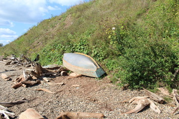 Photo fishing boat for fishing and walks on the river, lake.