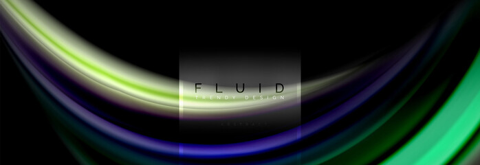 Fluid colors abstract background colorful poster, twisted liquid design on black, colorful marble or plastic wave texture backdrop, multicolored template for business or technology presentation or web