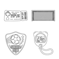 Vector illustration of soccer and gear sign. Collection of soccer and tournament stock symbol for web.