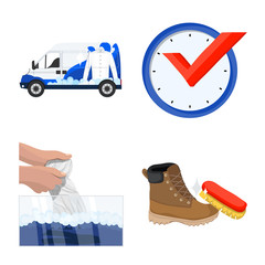 Vector design of laundry and clean logo. Set of laundry and clothes stock vector illustration.