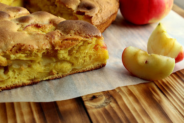 Delicious apple pie cooked in the oven