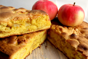 Delicious apple pie cooked in the oven