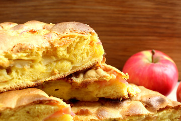 Delicious apple pie cooked in the oven