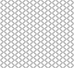 Islamic seamless circular geometric figures ornament pattern design. Vintage stylish luxury trellis decorative seamless background. Vector grid surface with repeated rounded shapes.